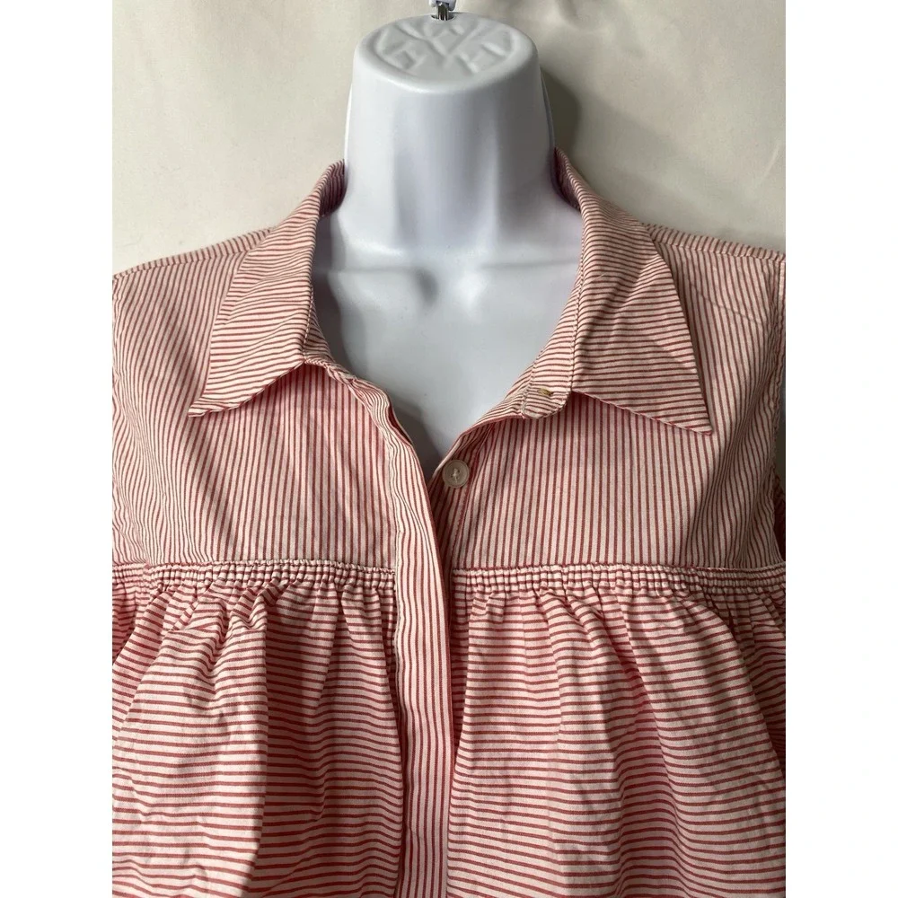 Michael Kors Womens Tiered Peplum Shirt Size XL Girl Next Door‎ Coastal Vacation